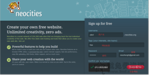 neocities免費HTML靜態網站空間每月200G流量1G空間